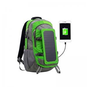 Solar power panel backpack nylon green