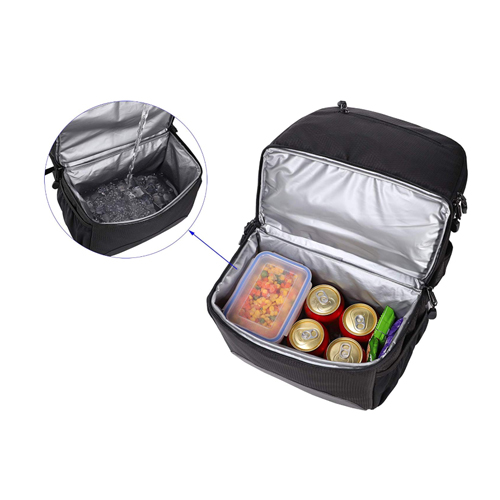 Insulated black cooler backpack