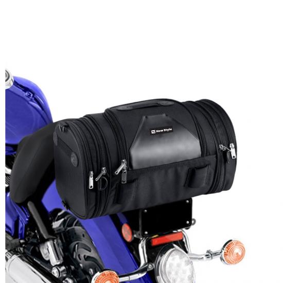 Expandable motorcycle tail bag