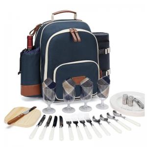 Picnic Backpack for 4 with Full Stainless Cutlery Set